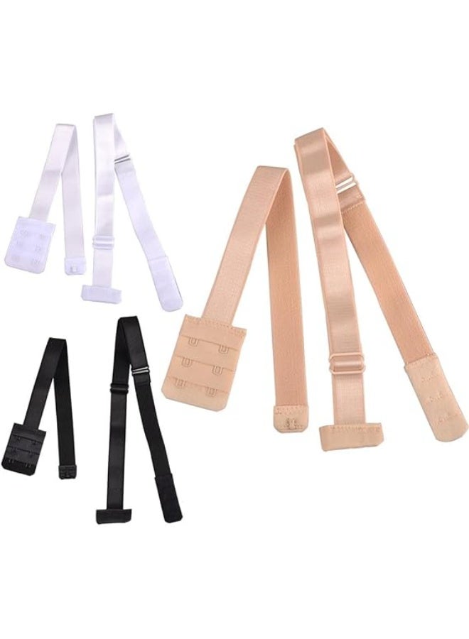 3 Pieces Adjustable Low Back Bra Extenders for Women – 2 Hook Bra Extension Strap Set – Backless Bra Extender for Dresses – Comfortable Fit Bra Band Expander in 3 Colors - Image 2