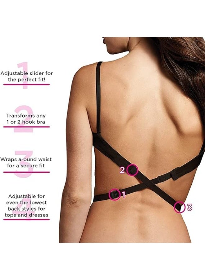 3 Pieces Adjustable Low Back Bra Extenders for Women – 2 Hook Bra Extension Strap Set – Backless Bra Extender for Dresses – Comfortable Fit Bra Band Expander in 3 Colors - Image 4