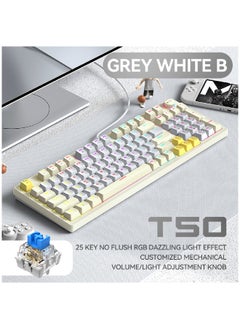 T-WOLF 80% Mechanical Gaming Keyboard LED Backlit Compact 97 Keys Wired Mechanical Keyboard With Volume Control Knob  Switch Keyboard for Gaming or Office  - Image 2