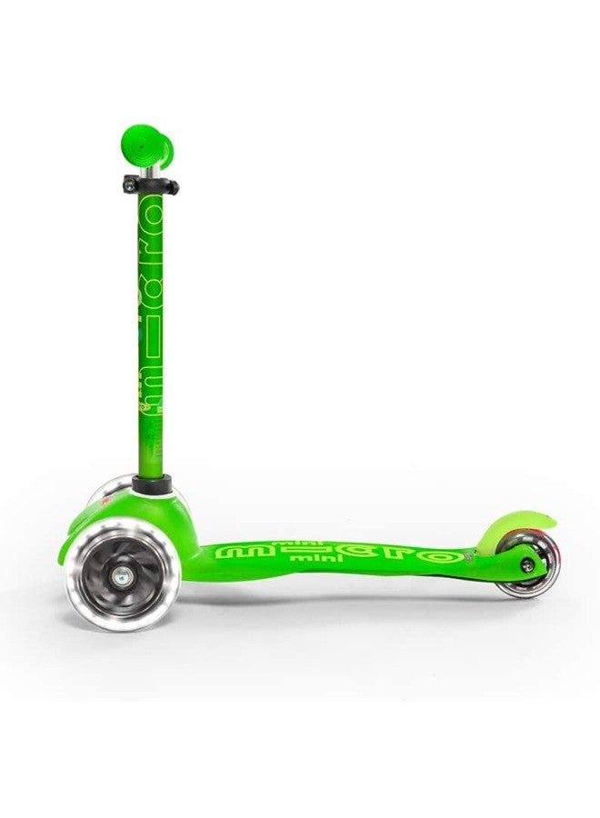 Micro Scooters - Mini Deluxe Green with LED Wheels MMD051 |Adjustable Handlebar |3 Wheels |Max Load 50KG | Scooter for Kids | Kids Scooter | Scooter with LED Wheels | Scooter for Kids 2-5 Years - Image 4