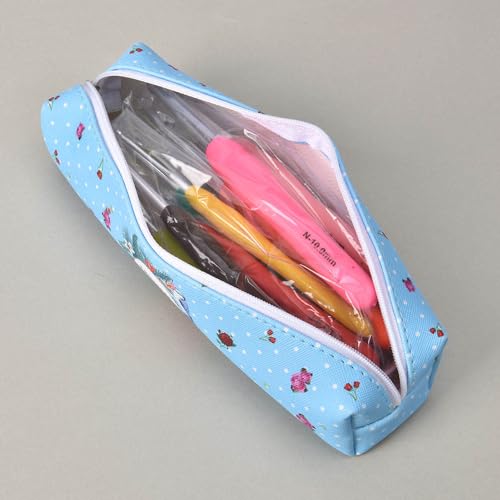 RangTeq 14 Size Crochet Hooks Set,Multicolor,2mm(B)-10mm(N) Ergonomic Crochet Hooks with Case for Arthritic Hands, Extra Long Crochet Needles - Image 3