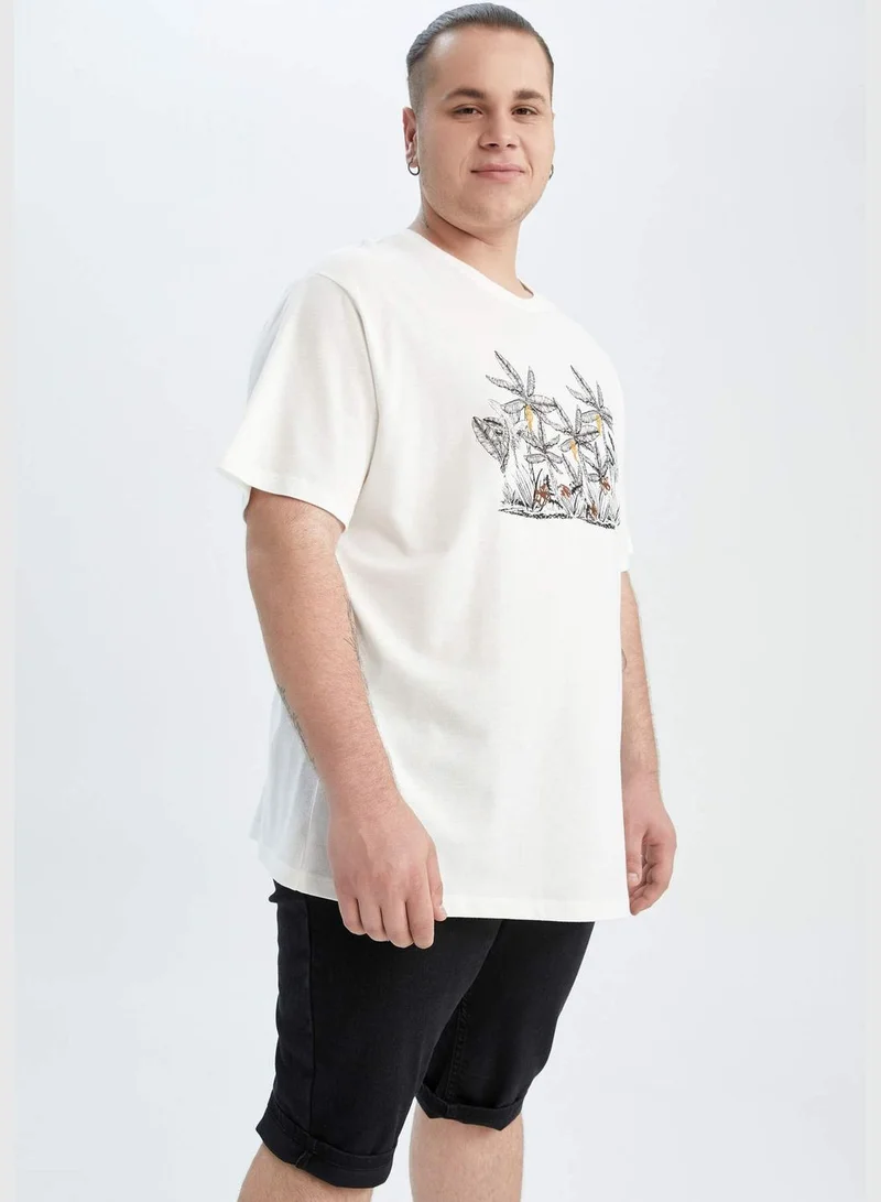 DeFacto Man Plussize Fit Crew Neck Short Sleeve T-Shirt
