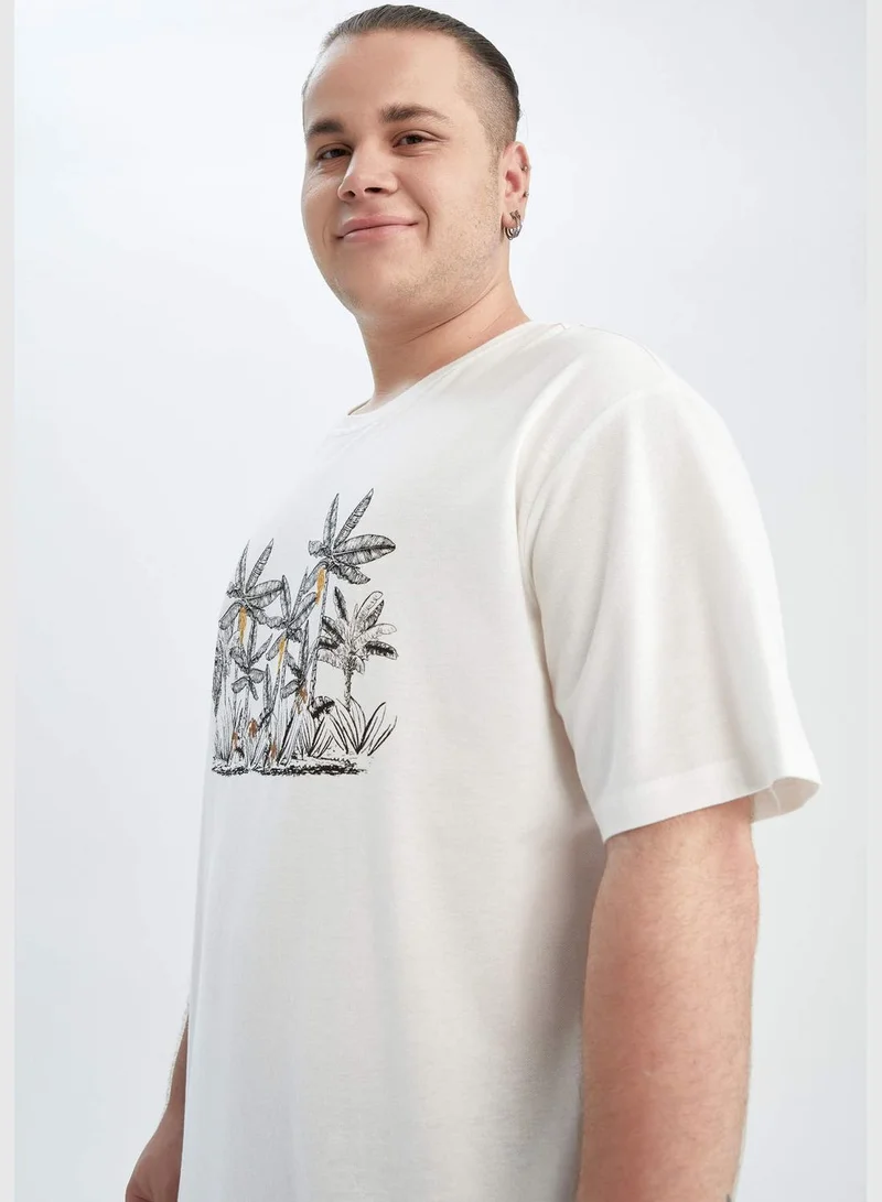 DeFacto Man Plussize Fit Crew Neck Short Sleeve T-Shirt