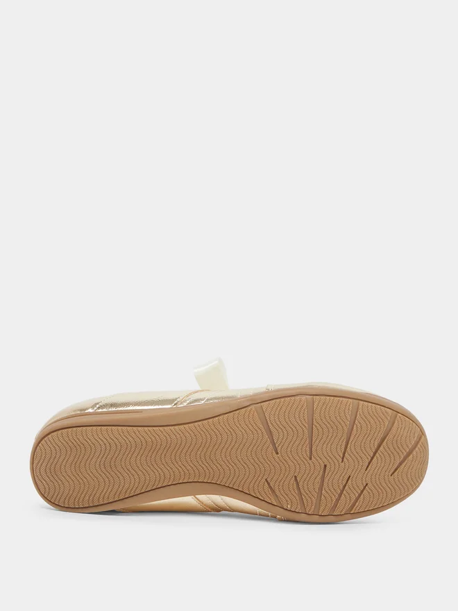 Styli  Metallic Look Ribbon Trim Sneakers for Women | Best Price UAE