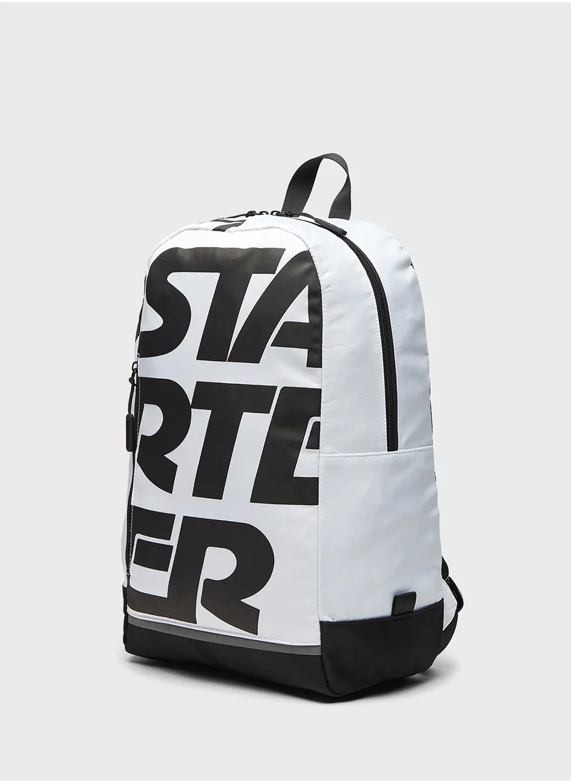 ستارتر Starter Logo Print Backpack with Adjustable Straps