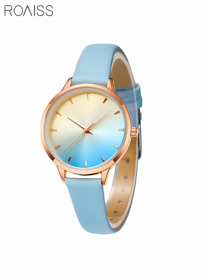 roaiss - Fashion Waterproof Watches for Women with Leather Strap Small Blue Japanese Quartz Wristwatch as Gift for Ladies - Image 1