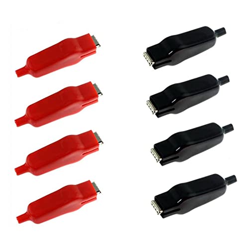 GDQLCNXB 20A Insulated Alligator Clips Electric Circuit Test Testing Crocodile Clamps (4 Red+4 Black)8 Pack - Image 1