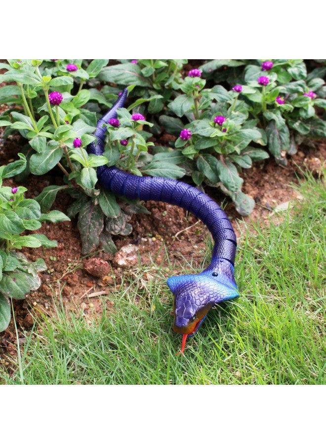 Tipmant Tipmant RC Snake Infrared Remote Control Cobra Fake Realistic Naja Animal Crawling Vehicle Scary Trick Kids Halloween Christmas Prank Toys Birthday Gifts (Blue) - Image 4