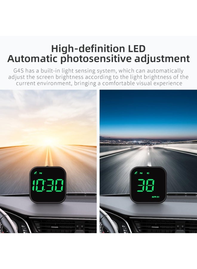 G4S مقياس سرعة GPS الرقمي ، شاشة رأس سيارة HUD الجديدة مع سرعة رقمية في MPH KPH ، عالمية للسيارات شاحنة السيارات الهجينة الكهربائية (G4S-Green) - Image 4
