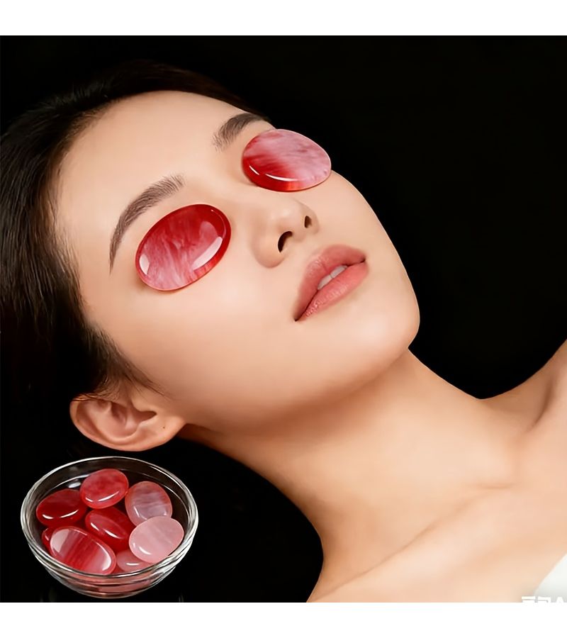 حجر أحمر لتخفيف الإجهاد بارد/ساخن للعناية ببشرة العين للسفر والمنزل والمكتب - Image 2