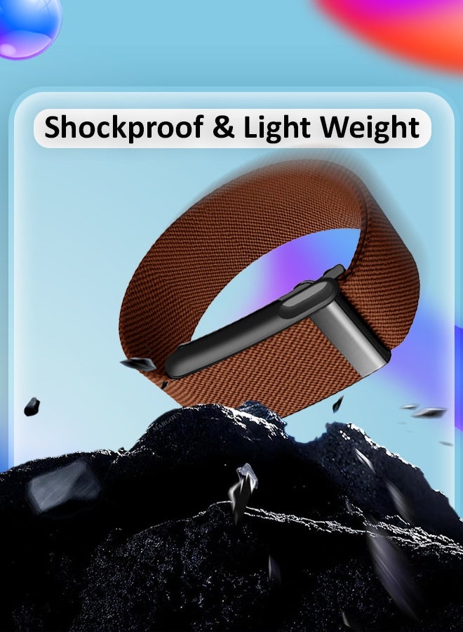 CATANES Nylon Replacement Wristband for Whoop Life MG – Waterproof - Lightweight - Adjustable Fitness Strap - Dark Brown - Image 2