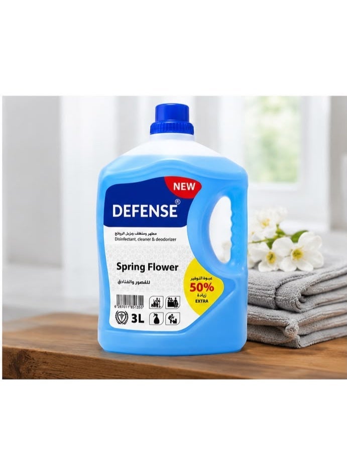 Defense Disinfectant Cleaner and Deodorizer Liquid Spring Flower Scent Multi Purpose Antibacterial Cleanser Value Pack 3L - Image 5