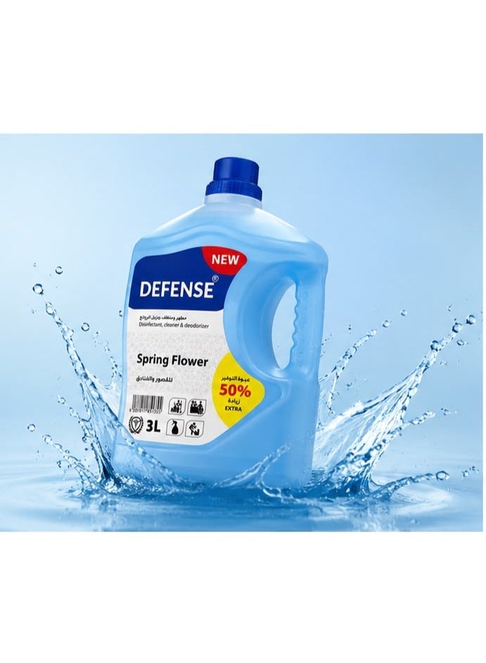 Defense Disinfectant Cleaner and Deodorizer Liquid Spring Flower Scent Multi Purpose Antibacterial Cleanser Value Pack 3L - Image 4