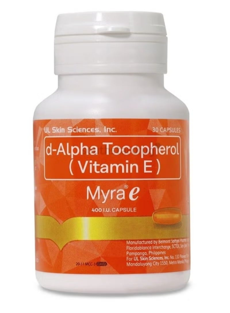 Myra E d-Alpha Tocopherol Vitamin E Myra e 400 I.U.30CAPSULE - Image 2