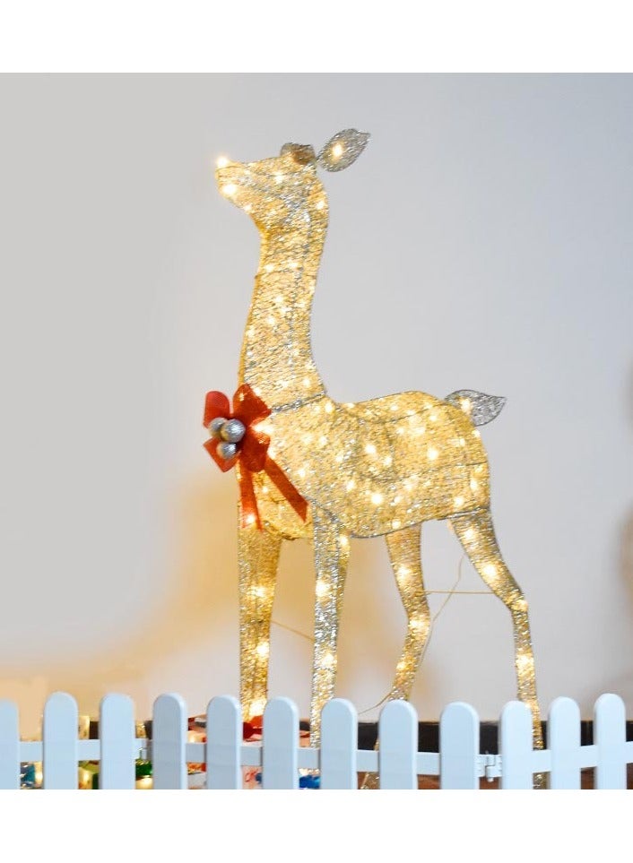 تابيت مجموعة من 3 قطع من زينة عيد الميلاد على شكل رنة مضيئة لتزيين الفناء الخارجي، مجموعة عائلية للزينة الداخلية والخارجية للاحتفالات (3 قطع) - Image 4