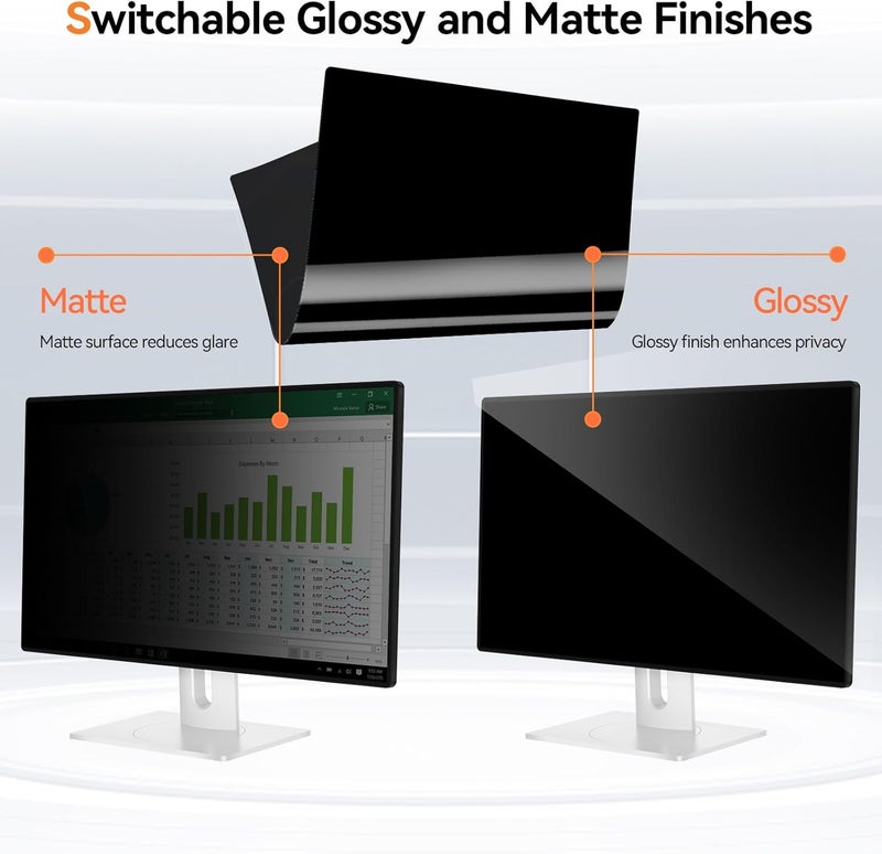Mamol [2 Pack] 24 Inch Computer Privacy Screen for 16:9 Aspect Ratio Widescreen Monitor, Eye Protection Anti Glare Blue Light Computer Monitor Privacy Filter, Removable Anti-Scratch 24in Protector Film - Image 5