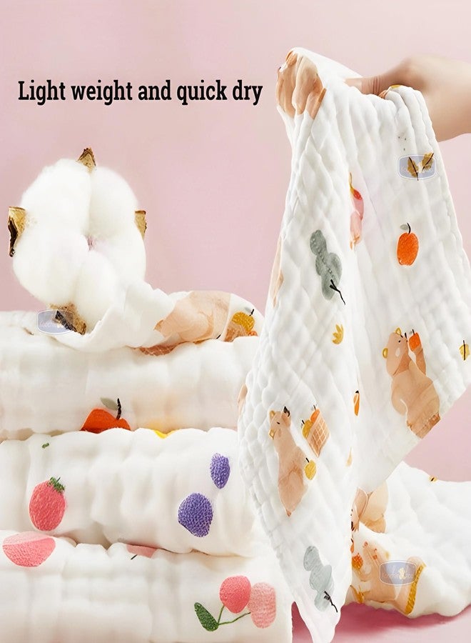 Koochie-Koo Set of 5 Muslin Cloths | 500 GSM | 50x25 Big Size | 6 Layered | New Born Baby Essentials, Swaddle for New Born | Baby Towels Newborn, Soft & Absorbent - Image 2