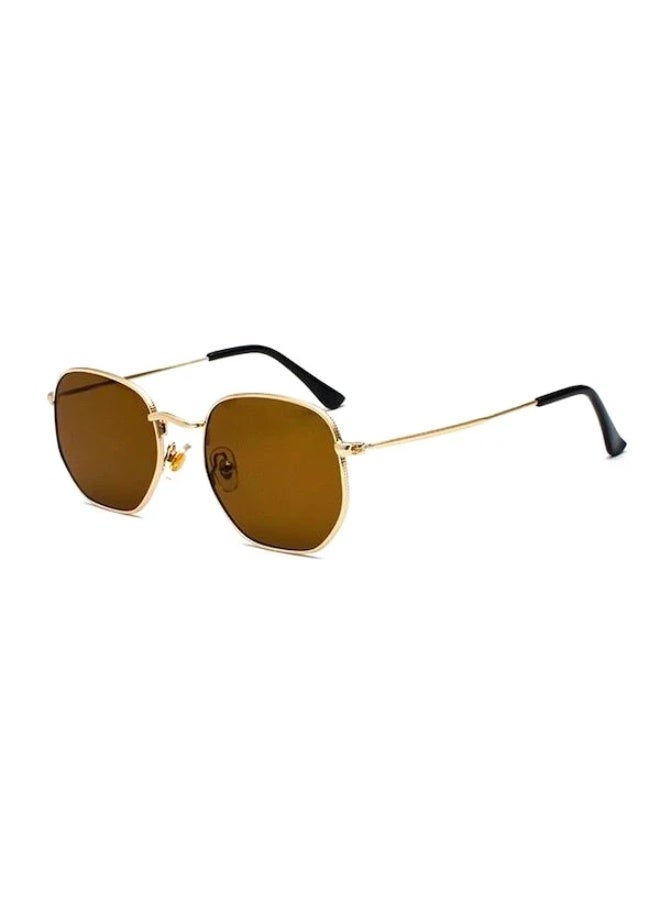 POLITE Hexagonal 3548 Men Women Sunglasses Brown - Image 1