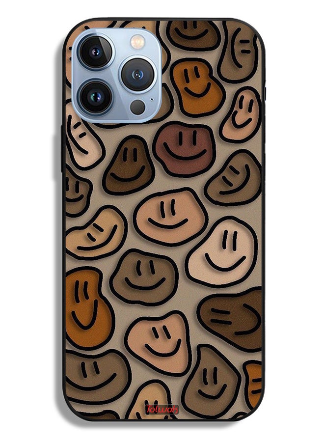 Tolwak Apple iPhone 13 Pro Max Protective Case Smiley Faces Art - Image 2
