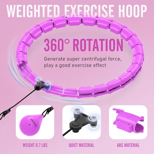 JKSHMYT Weighted Hula Circle Hoops for Adults Weight Loss, Infinity Fitness Hoop Plus Size 55 Inch, 28 Detachable Links, Exercise Hoop Suitable for Women and Beginners - Image 3