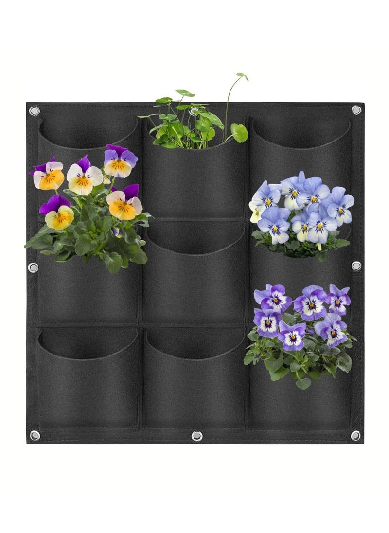 SYOSI Hanging Planting Bags, 9 Pockets Hanging Vertical Wall Planter Wall Mounted Grow Bag Outdoor Indoor Gardening Vertical Greening Flower Container, Storage Bags (0.5*0.5m)  - Image 1