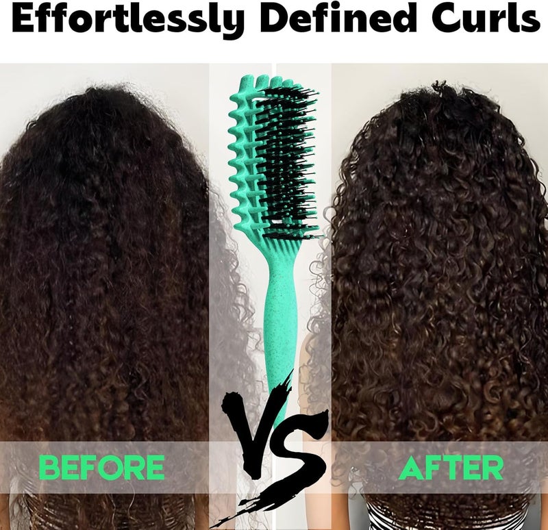 MMBVSZ Curly Hair Brush Candybrush Curl Defining Brush for Detangling Shaping and Defining Curls for Women, Men, Wet & Dry Hair (Green) - Image 5