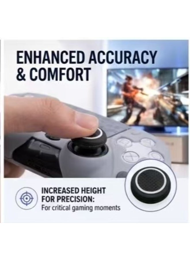 حافظة غطاء وحدة تحكم بلاي ستيشن 5، غطاء سيليكون مضاد للانزلاق متوافق مع وحدة تحكم PS5 المزدوجة مع أغطية قبضة الإبهام، واقيات عصا التحكم وملصق غلاف الغطاء - Image 2