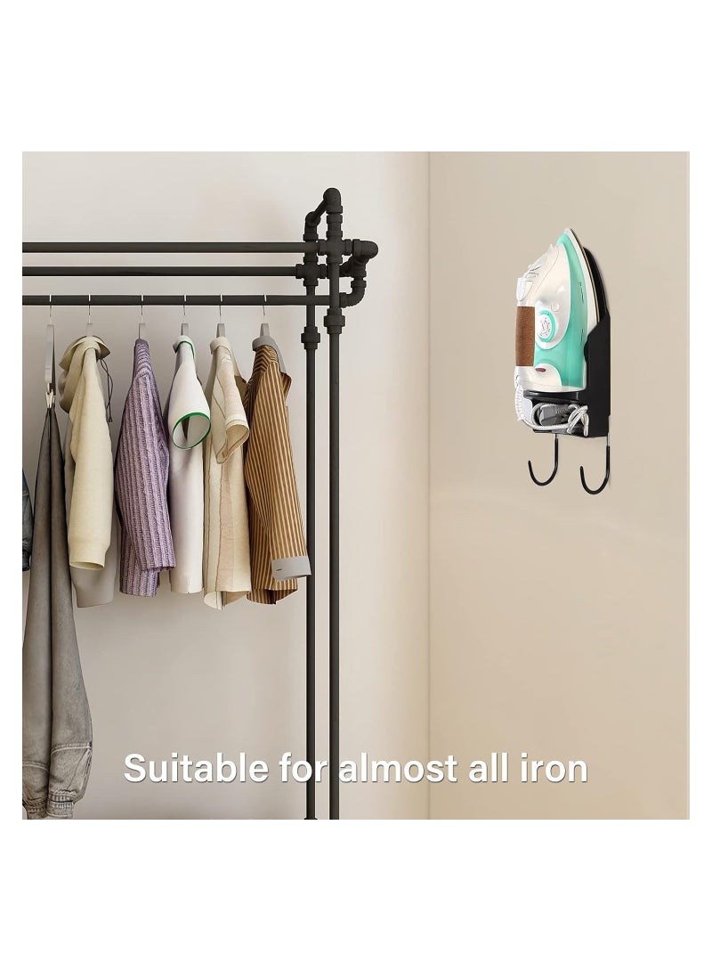 Wall Mounted Ironing Board Holder with Heat Resistant Tray, Space-Saving Storage Organizer for Bathroom and Household Use, Easy to Install Black Design  - Image 5