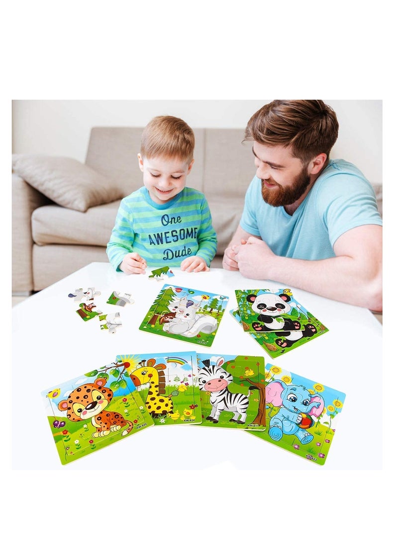 SUNSAR 6 Set Puzzles for Kids Ages 4-8, Wooden Jigsaw Puzzles 54 Pieces Preschool Toddler Puzzles Set for Boys and Girls - Image 5