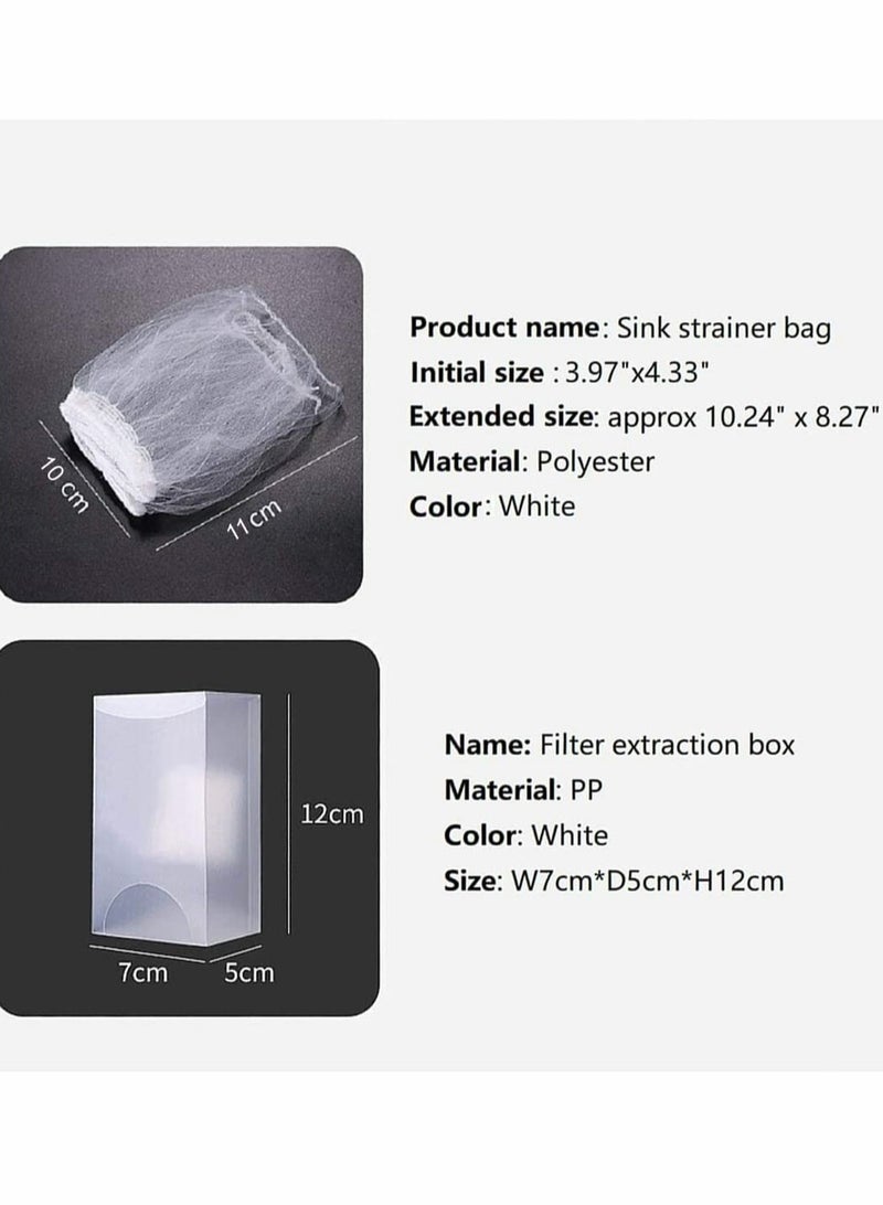 KASTWAVE 100 Pcs Kitchen Sink Trash Mesh Bag, Disposable Anti-Clogging Elastic Mesh Sink Strainer Filter Bags, for Collecting Kitchen Food Waste, Leftover, Garbage (with a Box) - Image 4