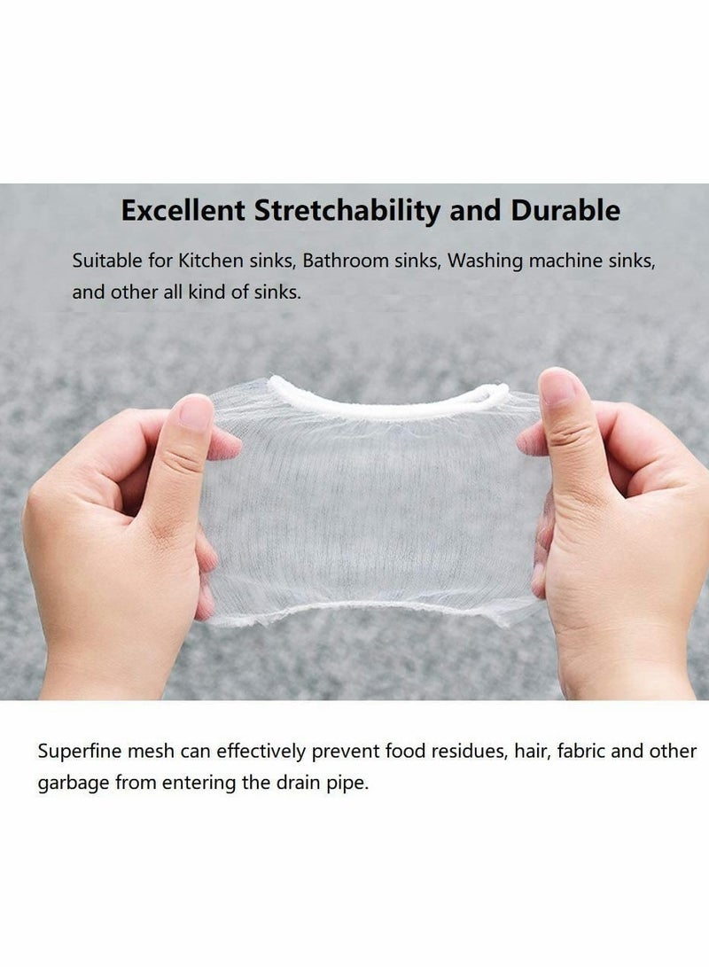 KASTWAVE 100 Pcs Kitchen Sink Trash Mesh Bag, Disposable Anti-Clogging Elastic Mesh Sink Strainer Filter Bags, for Collecting Kitchen Food Waste, Leftover, Garbage (with a Box) - Image 2
