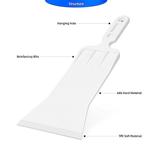 EHDIS Bulldozer Squeegee Flat Glass Window Film Bulldozer Tint Tools Car Front Windows Rear Glass Windshield Snow Frost Ice Removal Tool for Cars Trucks Window - Image 3