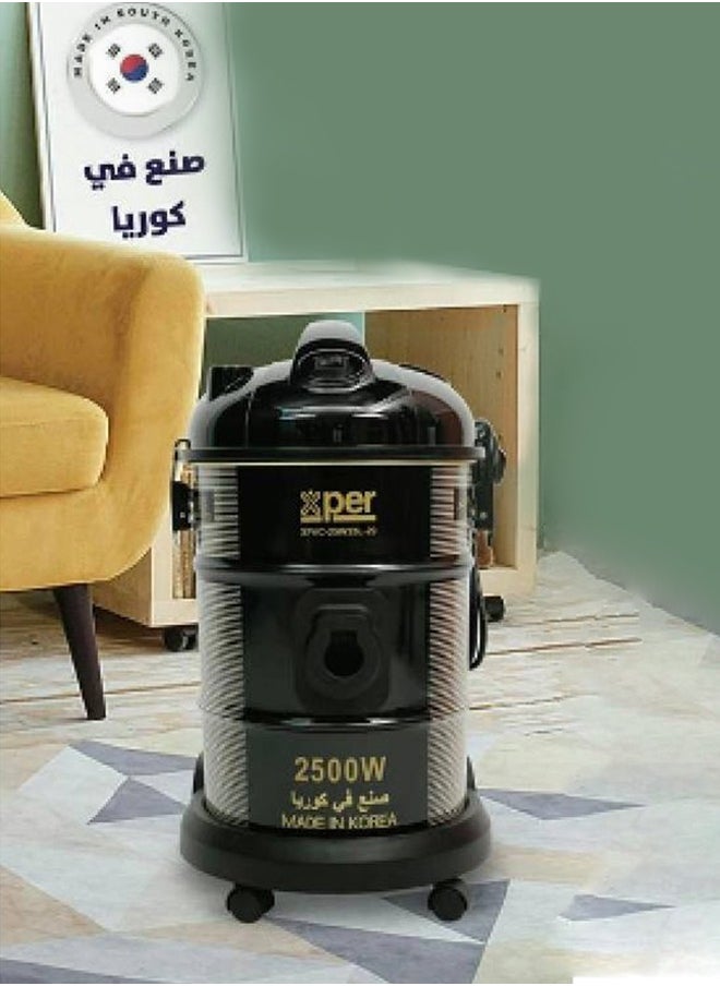 XPER - Korean Vacuum Cleaner - 2500 Watt - 25 Liters - Black/Gold - XPVC-25W25L-20 - Image 1