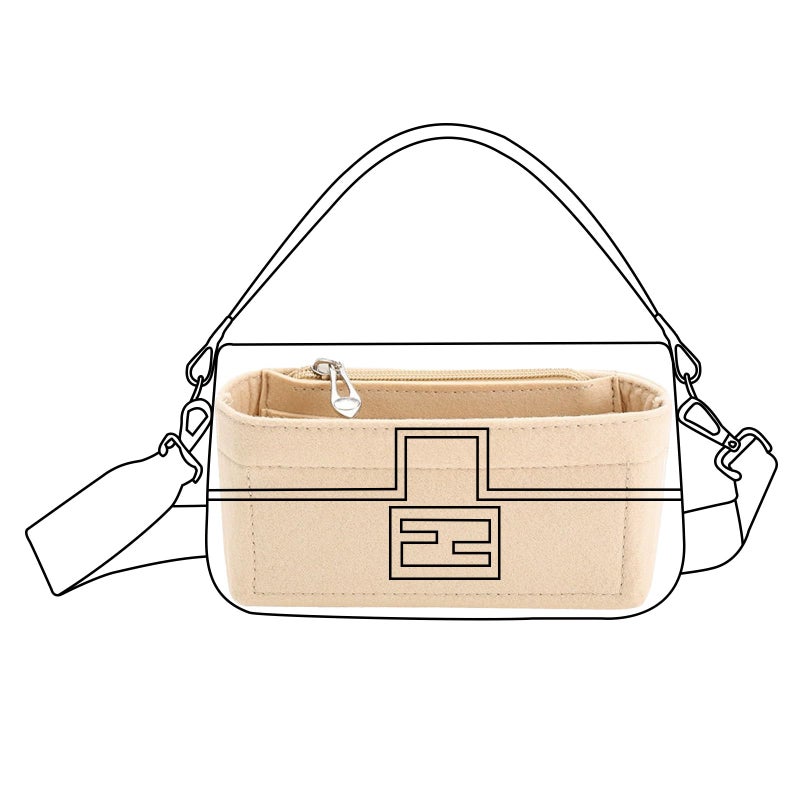 Lckaey Felt purse organizer for FENDI baguette bag insert for fendi Handbag baguette Organizers Y090KhakiS - Image 2