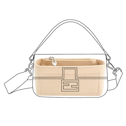 Lckaey Felt purse organizer for FENDI baguette bag insert for fendi Handbag baguette Organizers Y090KhakiS - Image 1