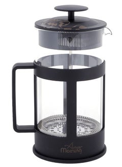 Any Morning French Press Coffee and Tea Maker, 800ml /27 oz/ 3 Cups, Borosilicate Glass Coffee Press, Stainless Steel Filter, Durable and Heat Resistant, Black - FY04  - Image 1