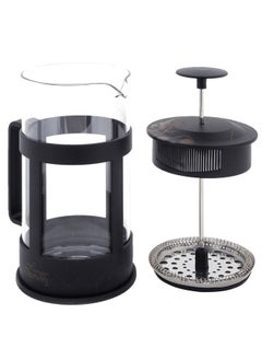 Any Morning French Press Coffee and Tea Maker, 800ml /27 oz/ 3 Cups, Borosilicate Glass Coffee Press, Stainless Steel Filter, Durable and Heat Resistant, Black - FY04  - Image 3