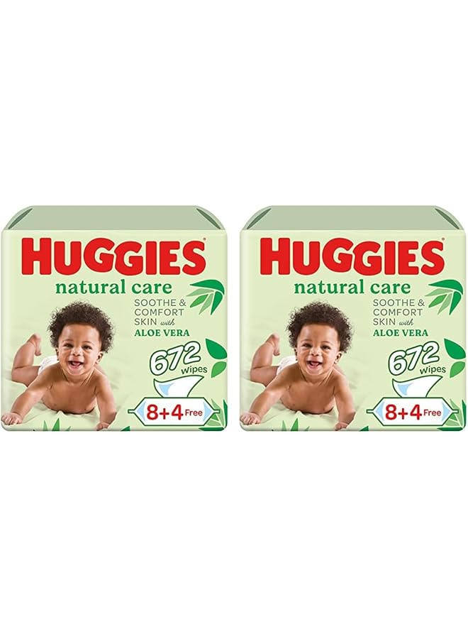 HUGGIES Natural Baby Wipes Aloe Vera Wipes 24 Pack X 56 Wipes (672 Wipes)