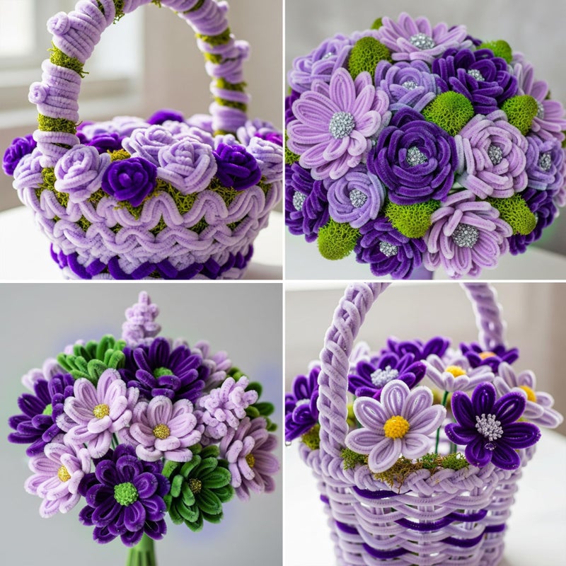 Caydo 200 Pieces Purple Pipe Cleaners Craft Chenille Stems for DIY Art Creative Crafts Party Valentine's Day Decorations (12 Inch x 6 mm) - Image 2