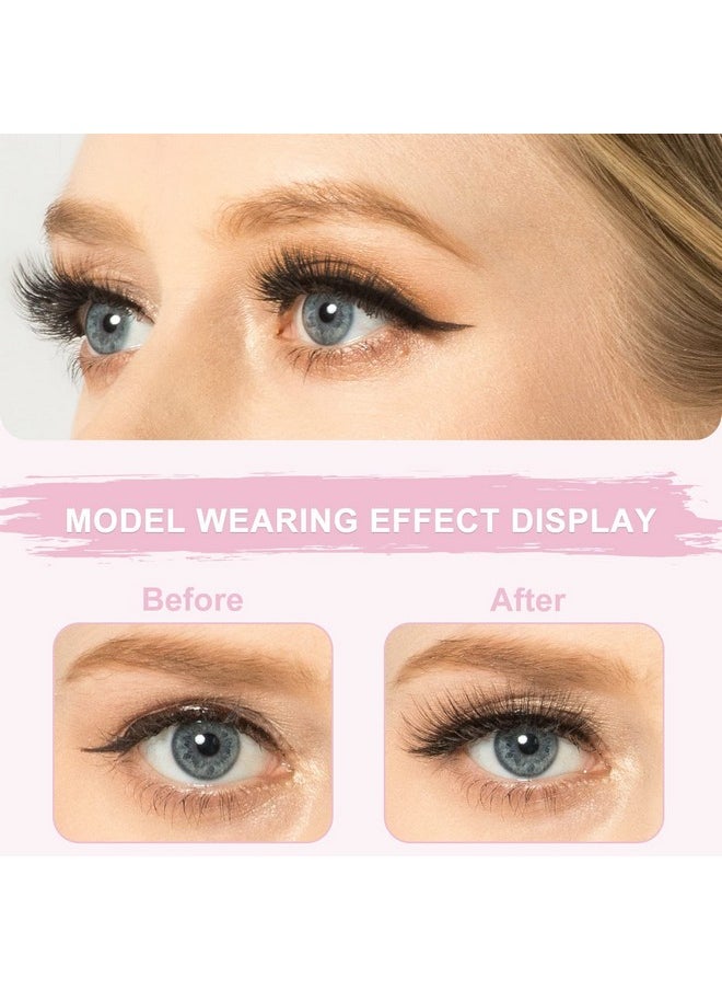 SONAFEEL - Natural Lashes Short False Eyelashes 13Mm Volume Strip Lashes 12Pairs 3D Mink Lashes Fluffy Reusable Fake Eyelashes Pack - Image 1