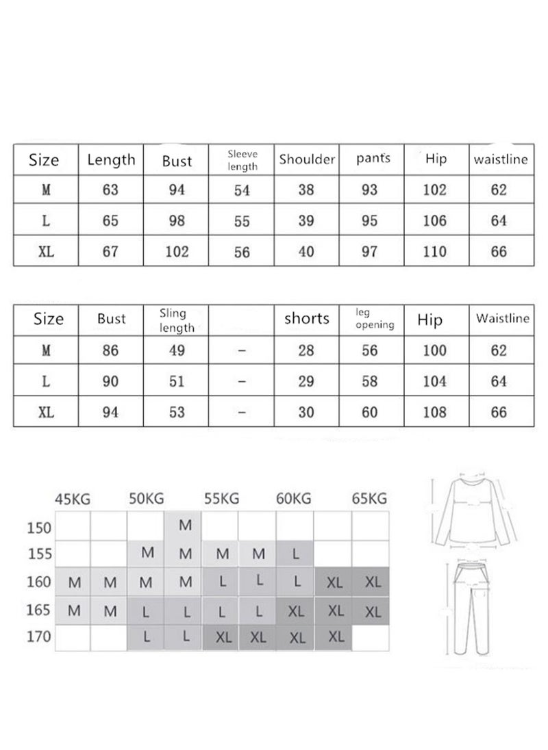 Generic - 7pcs pajamas set for women in all seasons imitation silk pajamas set - Image 1