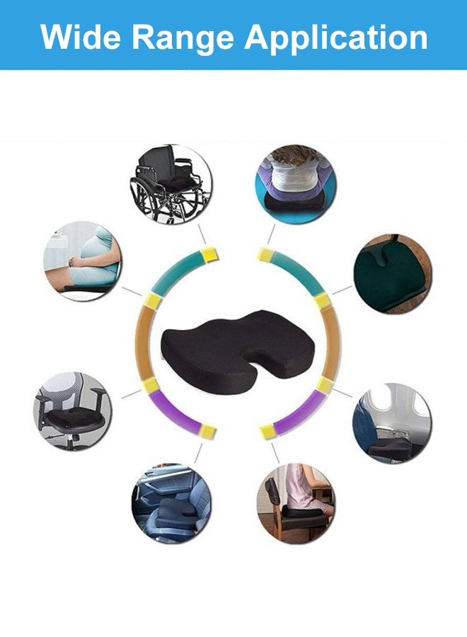 Seat Cushion Ergonomic Enhanced Seat Memory Foam Seat Cushion Breathable Seat Cushion(Black) - Image 5