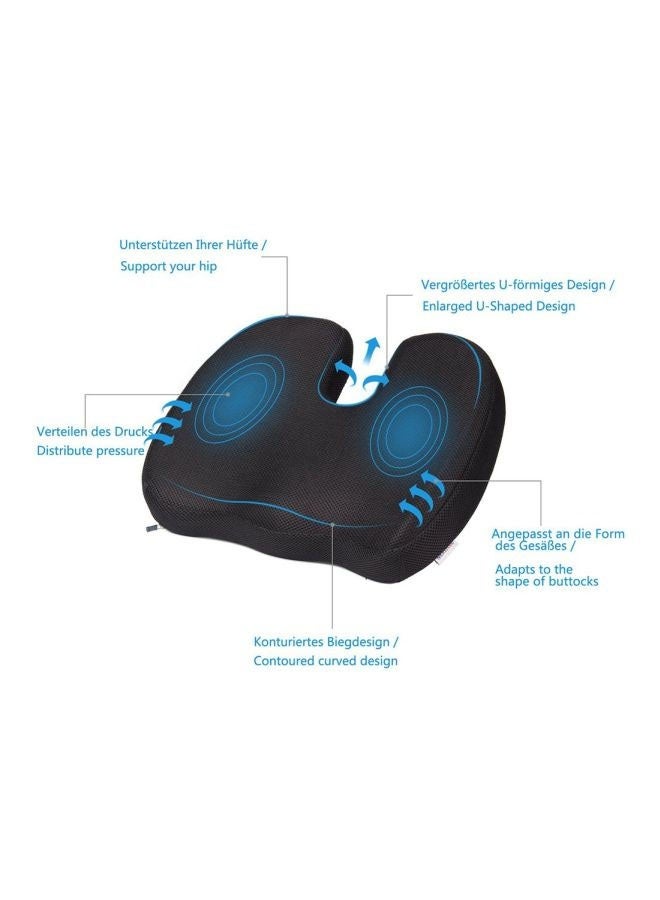 Seat Cushion Ergonomic Enhanced Seat Memory Foam Seat Cushion Breathable Seat Cushion(Black) - Image 3