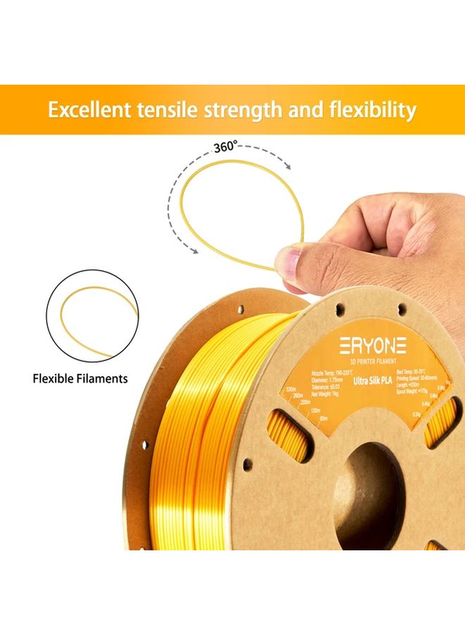 ERYONE High End Silk Silvery PLA Filament 1 75mm 200g for 3D Printer Supplies - Image 3