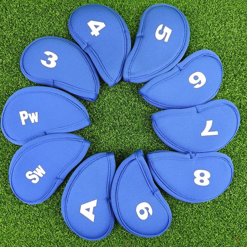Generic Thickened Golf Club Head Covers Set of 10 Blue