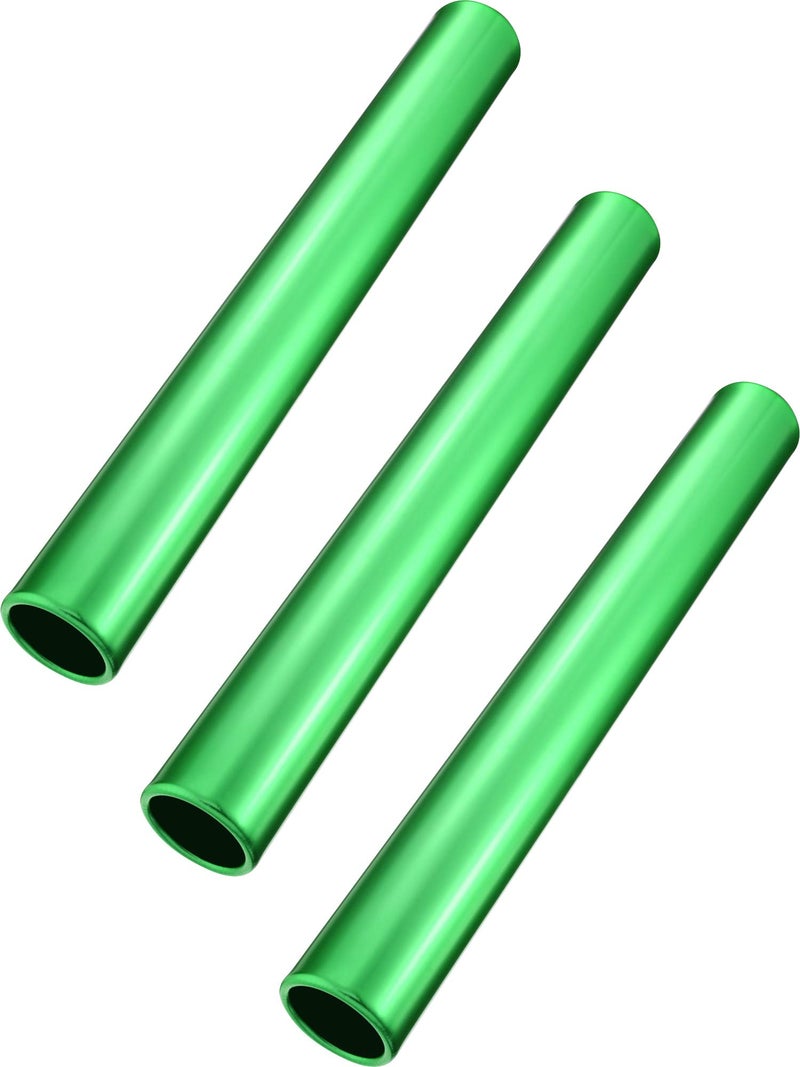 Zhehao Relay Baton Track Baton Aluminum Field Race Batons Running Baton for Students Office Clark Outdoor Field Race Tools, 3 Pieces (Green) - Image 1