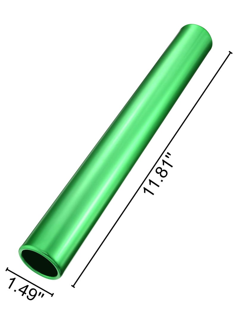 Zhehao Relay Baton Track Baton Aluminum Field Race Batons Running Baton for Students Office Clark Outdoor Field Race Tools, 3 Pieces (Green) - Image 2