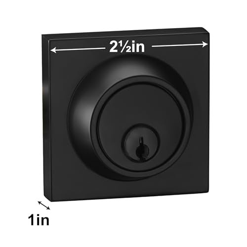Berlin Modisch Sleek Series Square Single Cylinder Deadbolt Lock for Front Door Entrance Modern High Security Heavy Duty – Iron Black Finish - Image 5