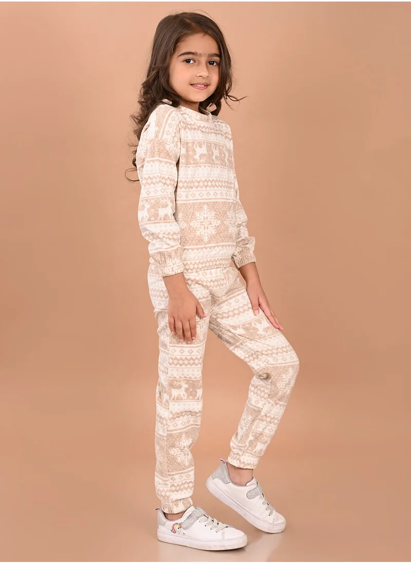 ليلك Girls Woolen Co-ord Set