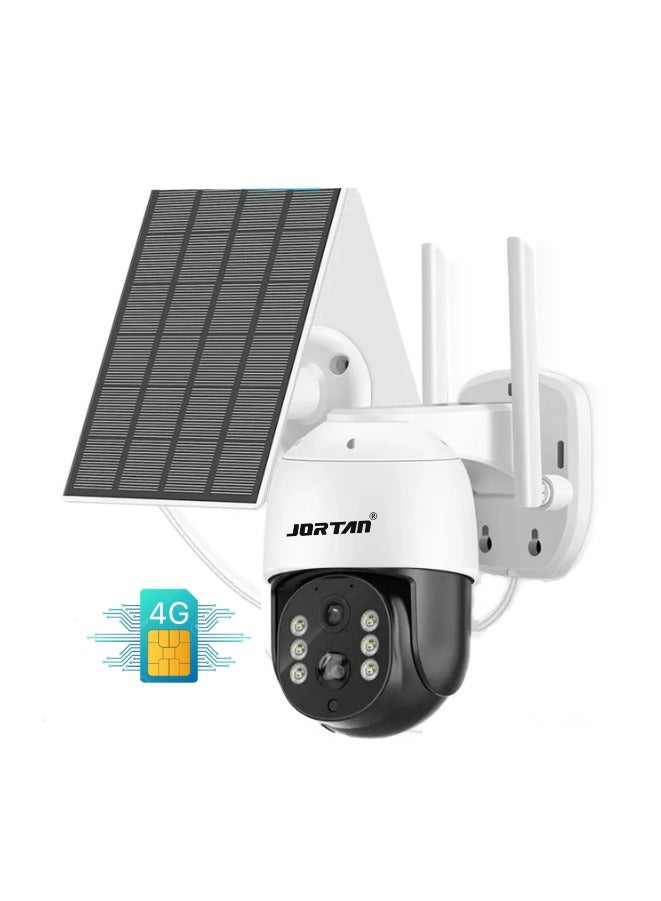 جورتان JORTAN Wireless Solar Outdoor Camera Color Night Vision IP66 Weatherproof Motion Detection Motion Tracking Two Way Audio Big Battery 8 Watt Fast Charging Solar Panel Recording 8W